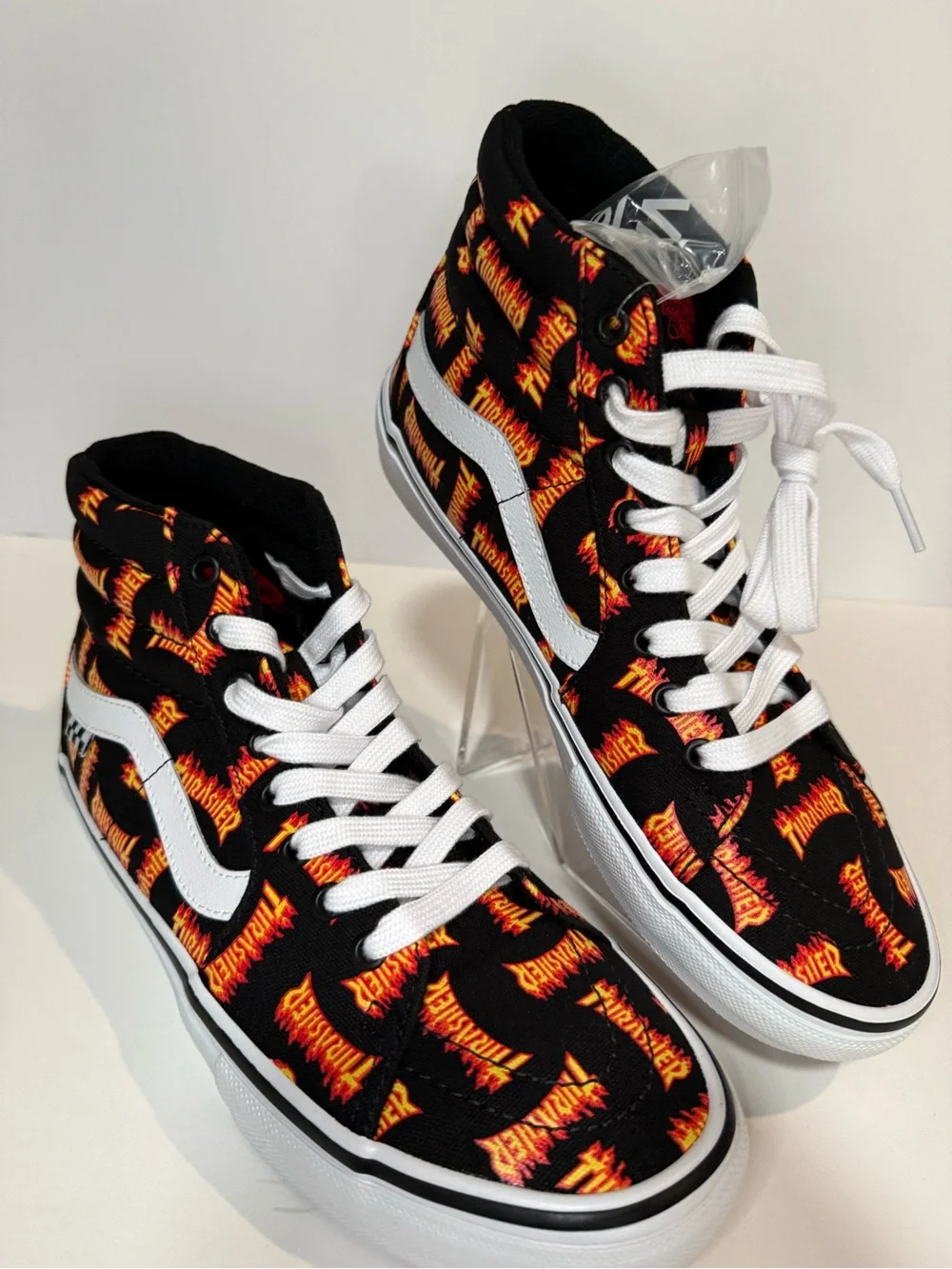 Vans Sk8-Hi Thrasher Flame Print High-Tops - Black, Orange, Yellow